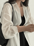 Lightweight Sheer Long Sleeve Blouse- Outfit
