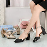 The Spring Of 2025, The Clasp-Butled Sandals Women's Korean Version Of The Coarse Heel High Heel High-Heeled Shoes In The Daily Female Design