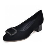 Zingj High Heels Women's 2024 Spring New Square Buckle Shallow Mouth Single Shoes Two Kinds Of High Love Shoes