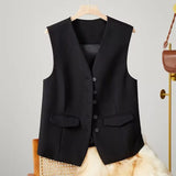 Zingj Vest Female 2024 Spring And Autumn New Korean Version Of Foreign Fashion Trend Vest Rice White Horse Clip Suit