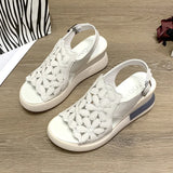 Zingj New Korean Version Of Sports Sandals Women Wear Summer One-Line Buckle Belt Women's Shoes Casual Platform Soft Platform Sandals Women- Outfit