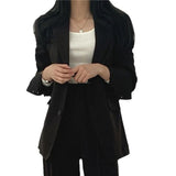 Zingj Sense Suit Coat Female Autumn 2024 New Fashion Loose Retro Temperament Small Suit Suit-Outfit