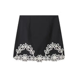Summer Embroidered Short V-Collar Vest Embroidered Trousers