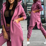 Zingj New 2023 Women's Hooded Coat Pants 2-Piece
