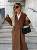Zingj Wise Hot Style Autumn And Winter Long Sleeve Suit Collar Double Breasted Woolen Jacket Jacket