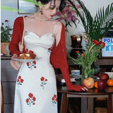 Women Vintage Elegant Party Dress Sleeveless Midi Dress Lady