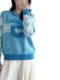 Fashion Beading Pullover Sweater Women's Winter O-Neck Long Sleeve Knitted Pullover Tops Jumper Sueter Mujer Pull