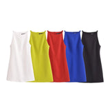 French Dress 2024 New Straight Collar Sleeveless Slimming Hip Skirt