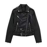 New Leather-Like Locomotive Style Zipper Jacket