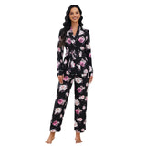 Zingj Female Autumn And Winter Long Sleeve Nightgown Trousers Home Clothes Two Sets Can Be Worn