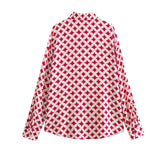 Loose Sagging Long-Sleeved Casual Shirt 9878100 Printed Half Skirt 9878100